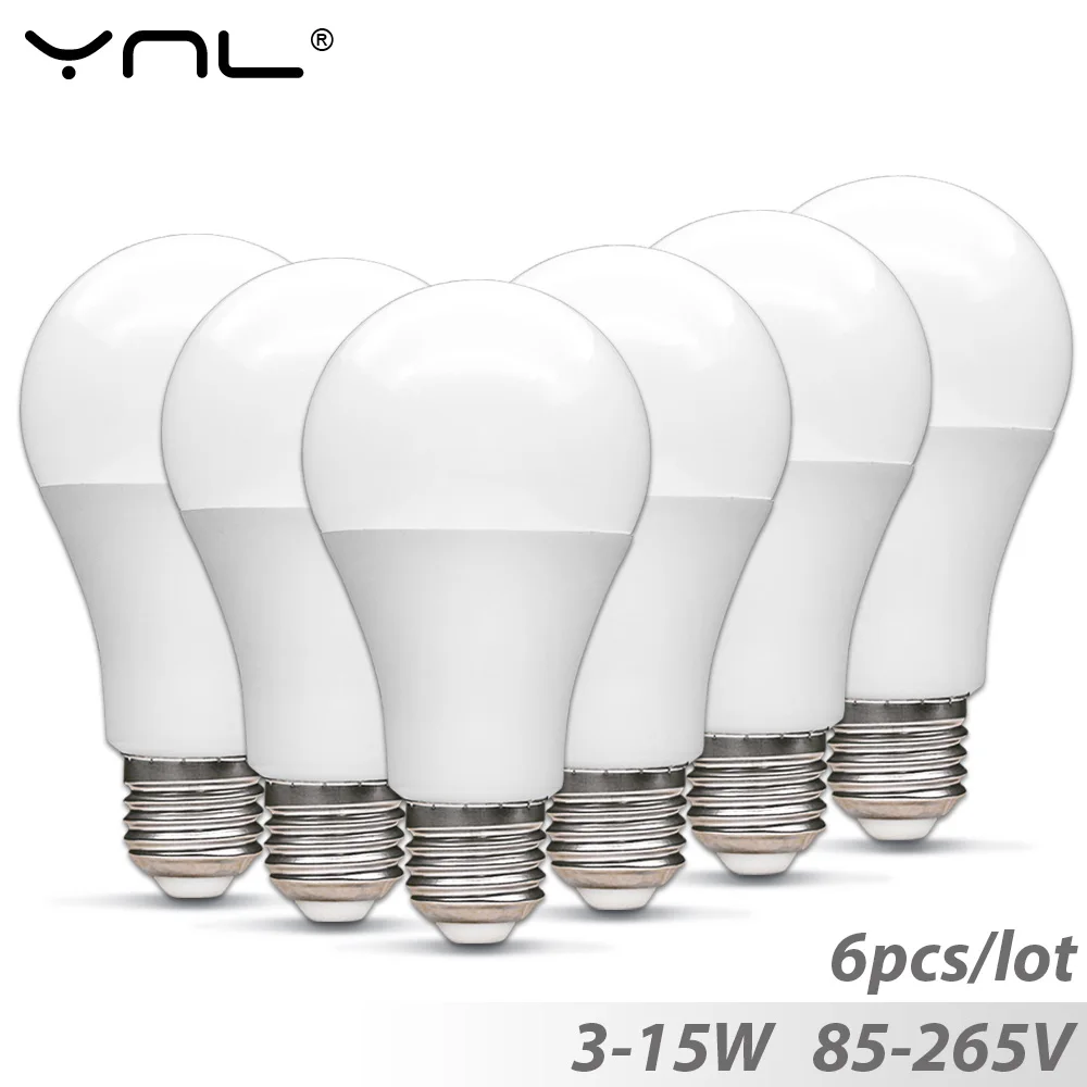 6pcs /lot Lampada E27 Led Bulb 3W 6W 9W 12W 15W 18W Top Quality Ampoule Led lamp E27 AC 220V Bombillas led light bulb Spotlight
6pcs /lot Lampada E27 Led Bulb 3W 6W 9W 12W 15W 18W Top Quality Ampoule Led lamp E27 AC 220V Bombillas led light bulb Spotlight