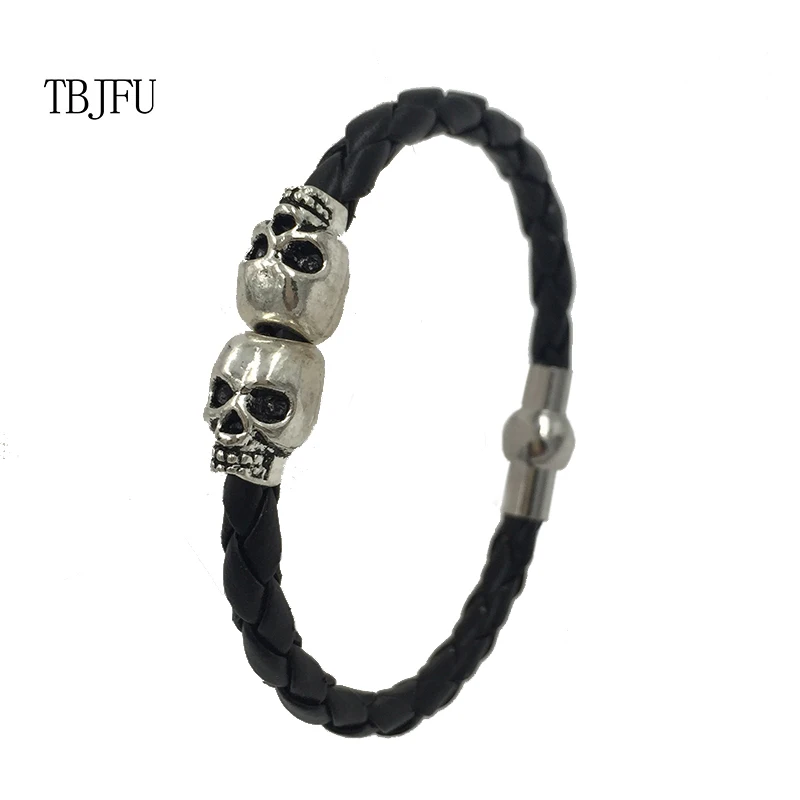 Black Leather Skeleton Skull Charm Bracelet For Men Gift Magnet Punk Rock Jewelry New Bangle XY17007
Black Leather Skeleton Skull Charm Bracelet For Men Gift Magnet Punk Rock Jewelry New Bangle XY17007