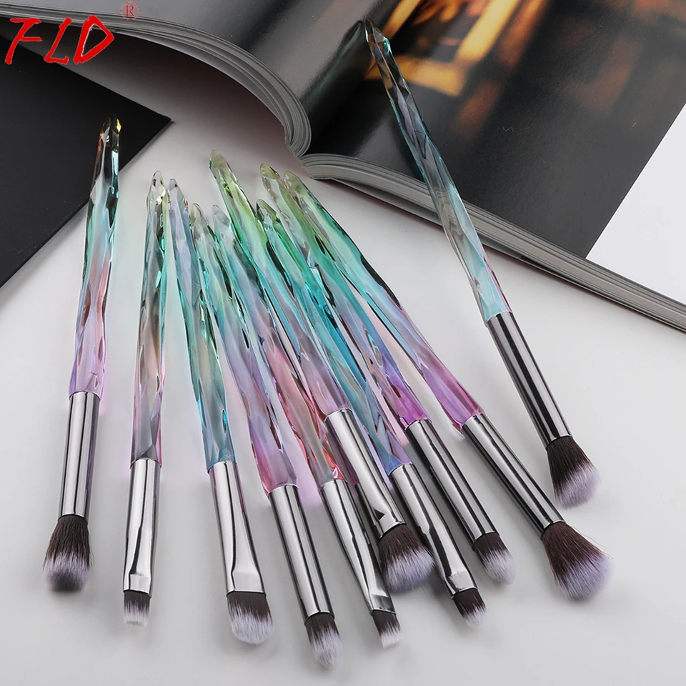 FLD 10Pcs Makeup Brush with Soft Bristles Suitable for Eye Shadow Lipstick Eyebrow and Eyeliner 9 FLD 10Pcs Makeup Brush with Soft Bristles Suitable for Eye Shadow Lipstick Eyebrow and Eyeliner 9