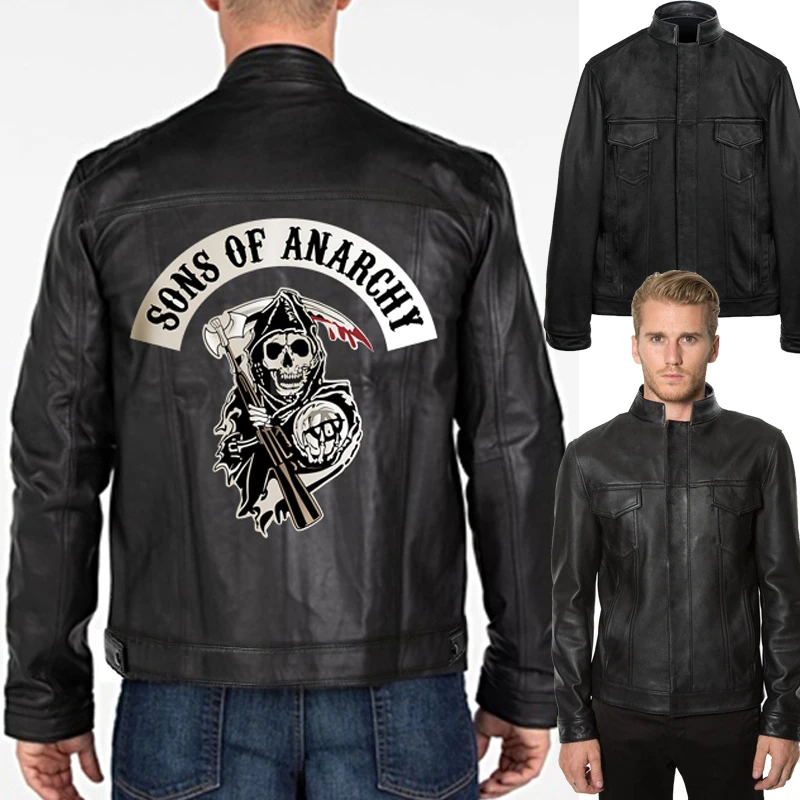 Sons of Anarchy Men's Leather Jacket Stand Collar Windproof Motorcycle Biker Jackets Coats Plus Size Black
Sons of Anarchy Men's Leather Jacket Stand Collar Windproof Motorcycle Biker Jackets Coats Plus Size Black