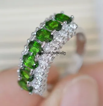 Diopside ring 925 sterling silver rings Natural real diopside Free shipping Fine green gems 0.25ct*7pcs gems #13083008 
Diopside ring 925 sterling silver rings Natural real diopside Free shipping Fine green gems 0.25ct*7pcs gems #13083008