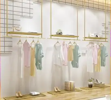 Clothing store ceiling hanging hanger hanger on the wall display frame children's clothing rings gold women's shelves wall hangi
Clothing store ceiling hanging hanger hanger on the wall display frame children's clothing rings gold women's shelves wall hangi