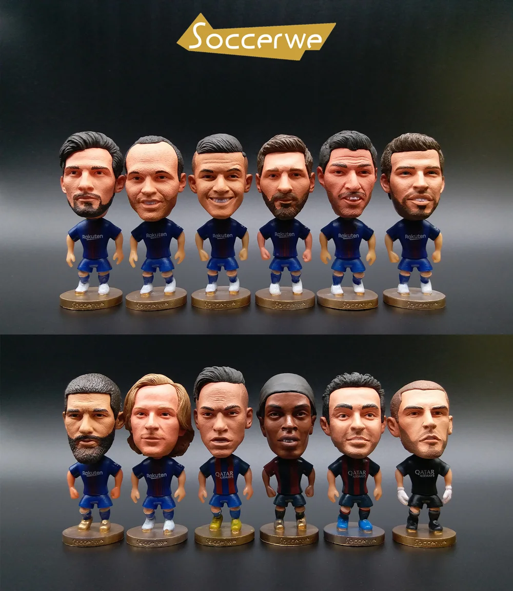 Soccerwe 12PCS/Set Spain Bar Soccer Star Player Kids Action figure Toys Football Sports Doll Gift Coutinho Suarez Iniesta Messi
Soccerwe 12PCS/Set Spain Bar Soccer Star Player Kids Action figure Toys Football Sports Doll Gift Coutinho Suarez Iniesta Messi