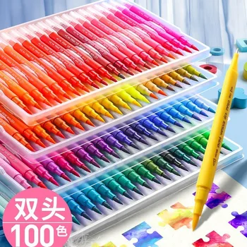 Dual Tips 100 Colors Fine Brush Marker Based Ink Watercolor Paintbrush Sketch Art Marker Pen For Manga Drawing School Supplies
Dual Tips 100 Colors Fine Brush Marker Based Ink Watercolor Paintbrush Sketch Art Marker Pen For Manga Drawing School Supplies