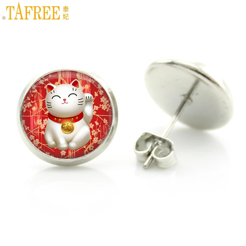 TAFREE fashion cute lucky cat stud earrings Maneki Neko Welcoming plutus cat vintage animal art steampunk women jewelry D1266
TAFREE fashion cute lucky cat stud earrings Maneki Neko Welcoming plutus cat vintage animal art steampunk women jewelry D1266
