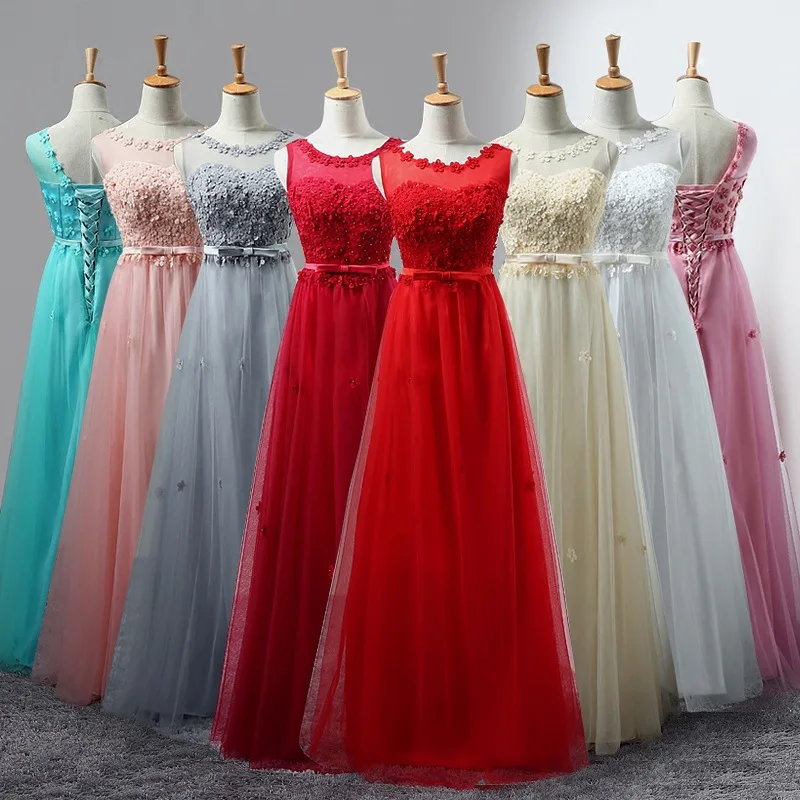 Custom Made A-Line Scoop Evening Dresses Abiye Gece Elbisesi Beading Flowers Prom Party Dresses Long 2019 (2)