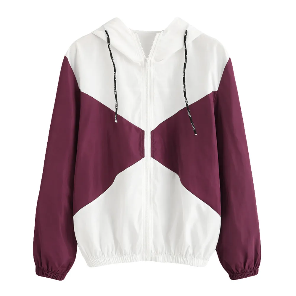 Patchwork Thin Hooded Skinsuits Girls Streetwear Women Long Sleeve Zipper Pockets Sport Coat Womens Ladies Jacket
Patchwork Thin Hooded Skinsuits Girls Streetwear Women Long Sleeve Zipper Pockets Sport Coat Womens Ladies Jacket