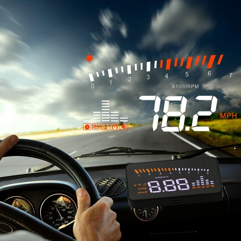 VODOOL X5 3" Automatic Car OBD II Car HUD Head Up Display Overspeed Warning MPH LED Windshield Projector Alarm System Car Stylin
VODOOL X5 3" Automatic Car OBD II Car HUD Head Up Display Overspeed Warning MPH LED Windshield Projector Alarm System Car Stylin