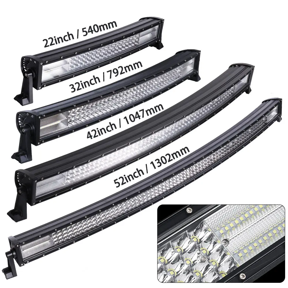 22 / 32 / 42 / 52 inch Curved LED Light Bar LED Work Light 4 Rows LED Bar for Car Tractor Offroad Truck 4x4 4WD ATV SUV
22 / 32 / 42 / 52 inch Curved LED Light Bar LED Work Light 4 Rows LED Bar for Car Tractor Offroad Truck 4x4 4WD ATV SUV
