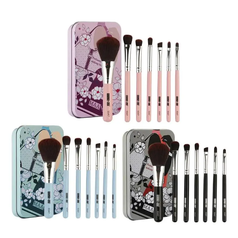 7pcs Soft Bristle Foundation Powder Makeup Brushes Kit Set with Tin Box
7pcs Soft Bristle Foundation Powder Makeup Brushes Kit Set with Tin Box