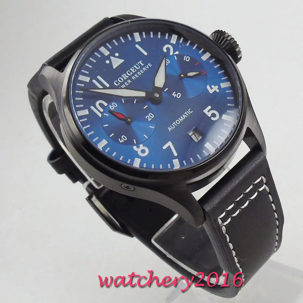 Fashion Leather Mens WristWatch Date Power reserve Watches Black Dial PVD 2019 Mens Watches Top Brand Luxury Casual Watch Clock
Fashion Leather Mens WristWatch Date Power reserve Watches Black Dial PVD 2019 Mens Watches Top Brand Luxury Casual Watch Clock