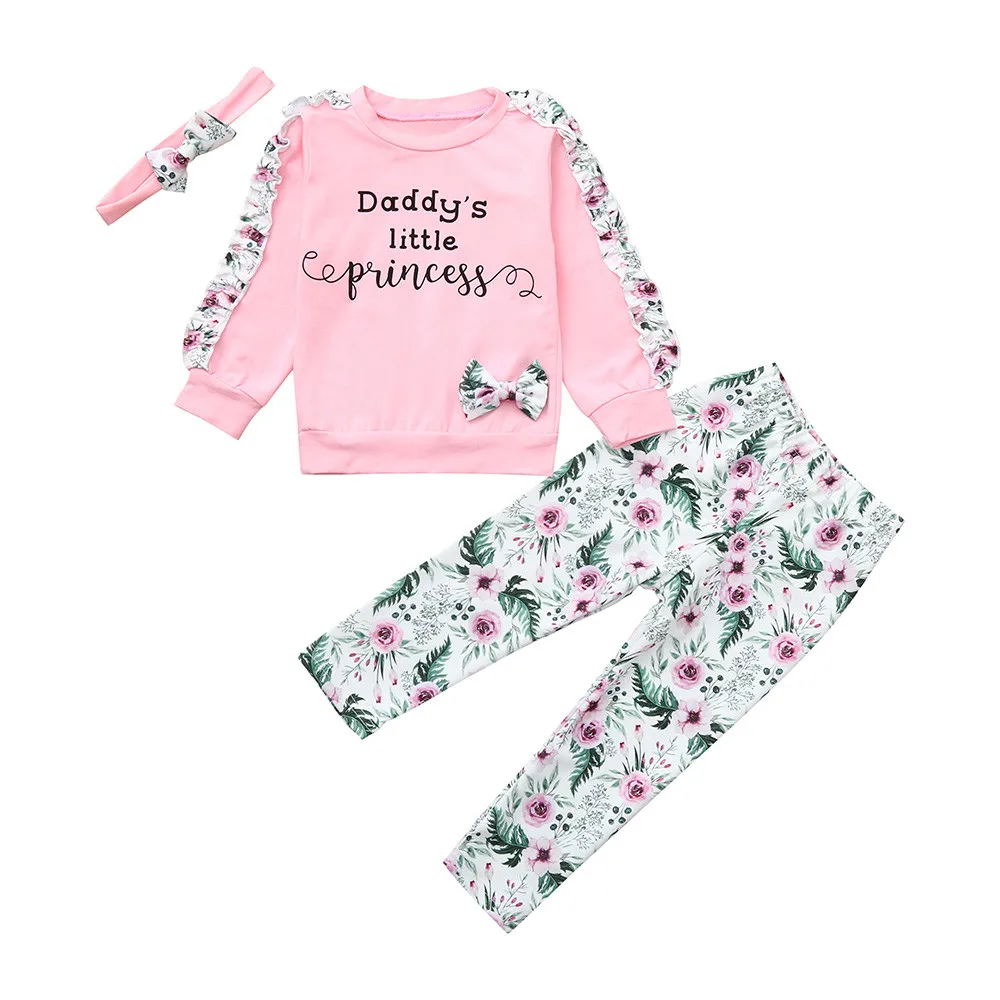 Top Selling Fashion Kid Cloth Girls Children Long Sleeve Floral Letter Petal Blouse + Pants + Hair Band Outfits Clothes 2018
Top Selling Fashion Kid Cloth Girls Children Long Sleeve Floral Letter Petal Blouse + Pants + Hair Band Outfits Clothes 2018