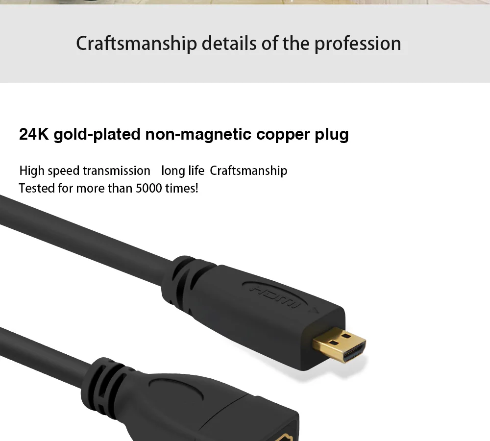 FSU Micro HDMI Male to HDMI D type Female Adapter Cable Convertor 1080P 11