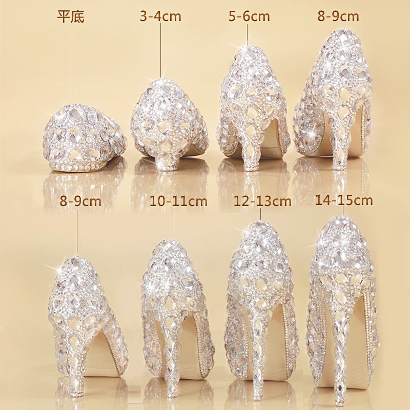 Crystal Shoes Cinderella Women Heels For Evening Party Glittering Round Toe Custom Silver Rhinestone Wedding Pumps Size 9
Crystal Shoes Cinderella Women Heels For Evening Party Glittering Round Toe Custom Silver Rhinestone Wedding Pumps Size 9
