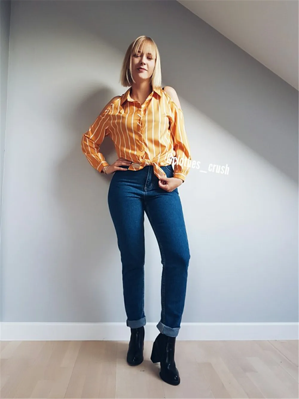 GCAROL Euro Style Classic Women High Waist Denim Jeans Vintage Slim Mom Style Pencil Jeans High Quality Denim Pants For 4 Season 49