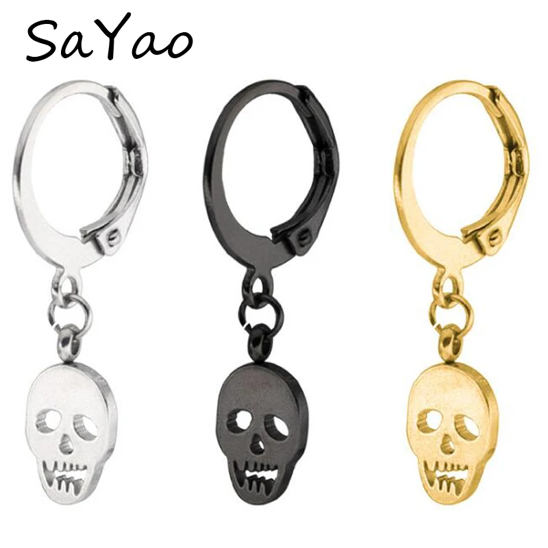 SaYao 2Piece 10mm Round Huggie Earring Stainless Steel Hoop Ear Men Women Skull Punk Skulls Earrings Stud Earring Gift
SaYao 2Piece 10mm Round Huggie Earring Stainless Steel Hoop Ear Men Women Skull Punk Skulls Earrings Stud Earring Gift