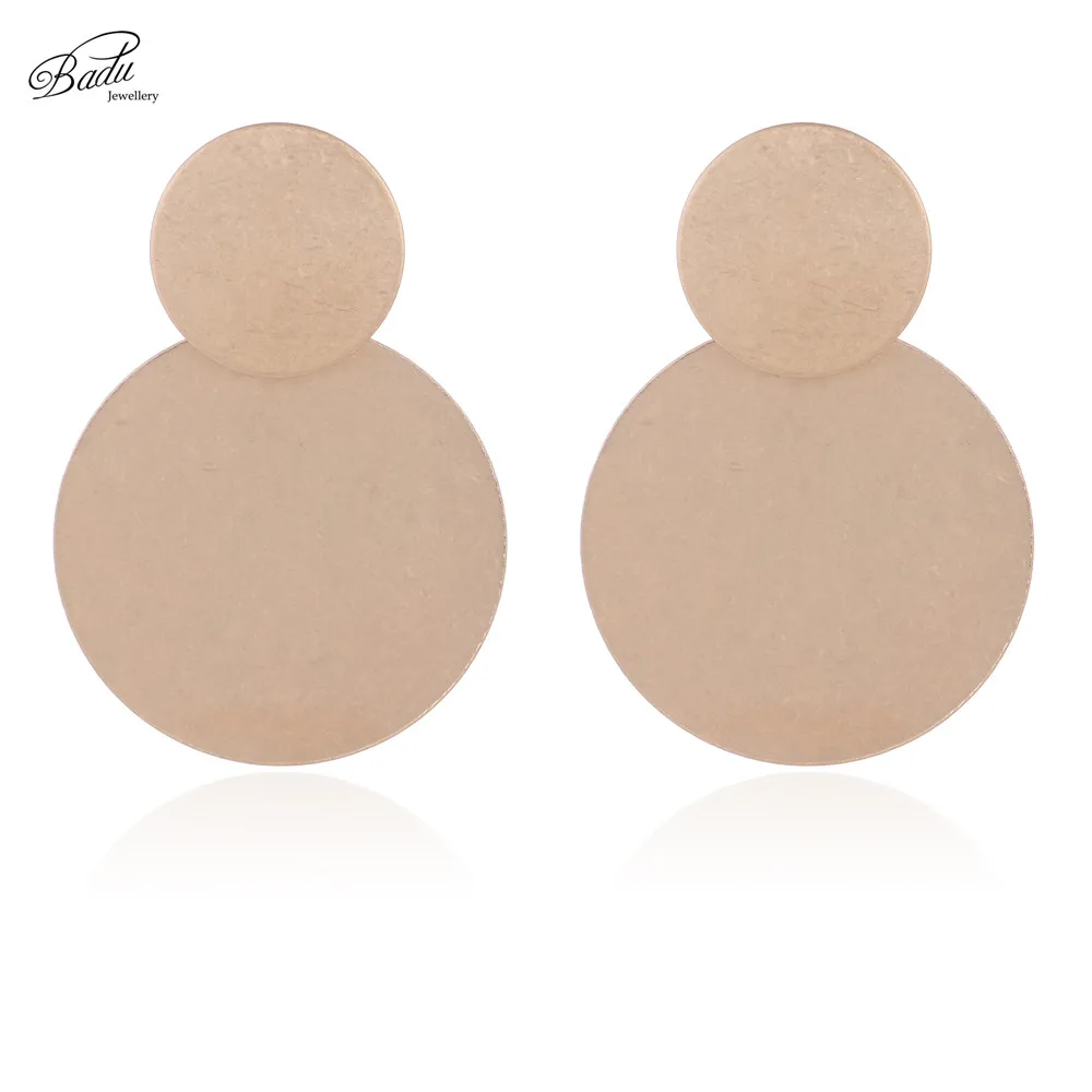 Badu Big Round Earring Frosted Gold/Silver Punk Jewelry for Women Geometric Simple Fashion Zinc Alloy Stud Earrings Wholesale
Badu Big Round Earring Frosted Gold/Silver Punk Jewelry for Women Geometric Simple Fashion Zinc Alloy Stud Earrings Wholesale