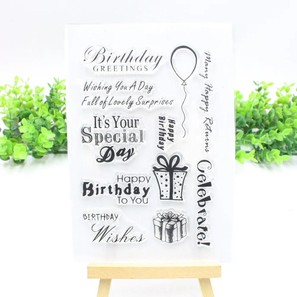 Happy Birthday Transparent Clear Silicone Stamps for DIY Scrapbooking/Card Making/Kids Crafts Fun Decoration Supplies
Happy Birthday Transparent Clear Silicone Stamps for DIY Scrapbooking/Card Making/Kids Crafts Fun Decoration Supplies