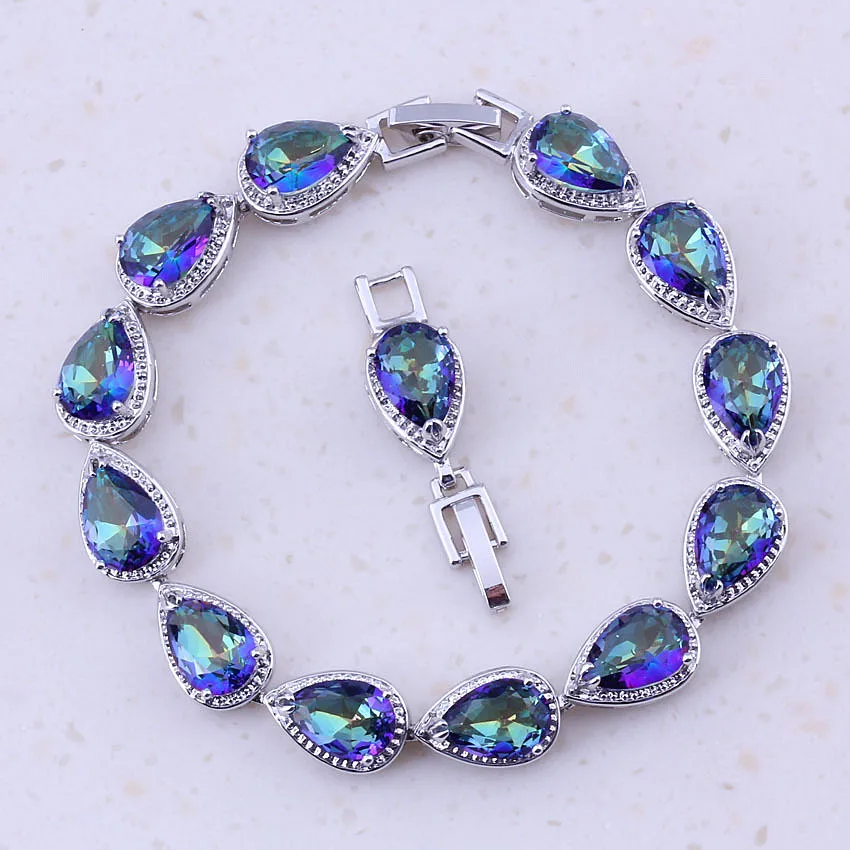 Wonderful Blue Rainbow Mystic Crystal Silver Color Trendy Charm Bracelets For Women Bridal Wedding Party Fashion Jewelry D0081
Wonderful Blue Rainbow Mystic Crystal Silver Color Trendy Charm Bracelets For Women Bridal Wedding Party Fashion Jewelry D0081