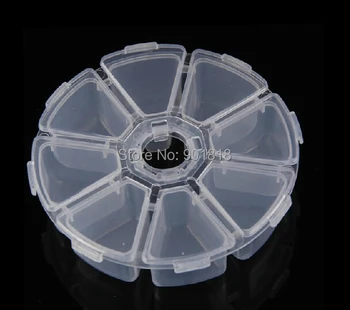 Plastic 8 Slots Jewelry round Tool Box Case Craft Organizer Storage carrying cases jewelry finding boxes F2415
Plastic 8 Slots Jewelry round Tool Box Case Craft Organizer Storage carrying cases jewelry finding boxes F2415