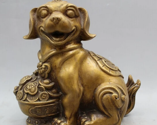 wholesale factory 9" Chinese Copper Fu treasure bowl Fengshui Zodiac Year Dog Sculpture Statue
wholesale factory 9" Chinese Copper Fu treasure bowl Fengshui Zodiac Year Dog Sculpture Statue