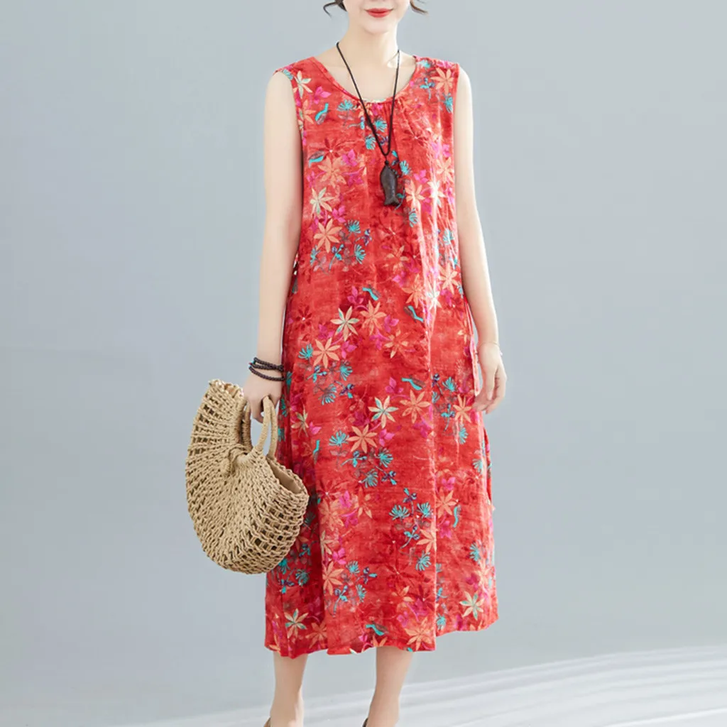 Women dresses summer 2019 casual dress Women's Vintage Print Short Sleeve Ladies O-Neck Casual Mid-Calf Dress vestido rosado
Women dresses summer 2019 casual dress Women's Vintage Print Short Sleeve Ladies O-Neck Casual Mid-Calf Dress vestido rosado