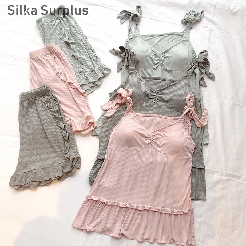 Silka Surplus 2019 Summer Women Cotton Pajama Set Sleeveless Top With Shorts pajamas for women Two Piece Sling Shorts
Silka Surplus 2019 Summer Women Cotton Pajama Set Sleeveless Top With Shorts pajamas for women Two Piece Sling Shorts
