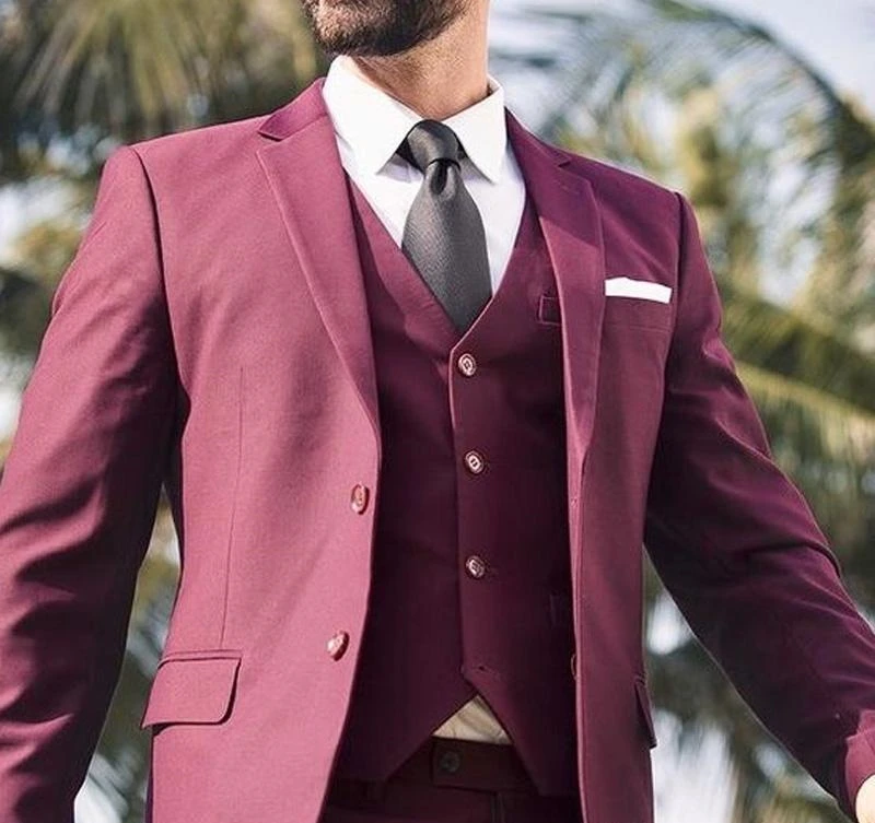 2019 Formal Wear Burgundy Mens Wedding Suits Tuxedos For Men Groom Best Man Suit Custom Made 3 Pieces (Jacket+Pants+Vest)
2019 Formal Wear Burgundy Mens Wedding Suits Tuxedos For Men Groom Best Man Suit Custom Made 3 Pieces (Jacket+Pants+Vest)
