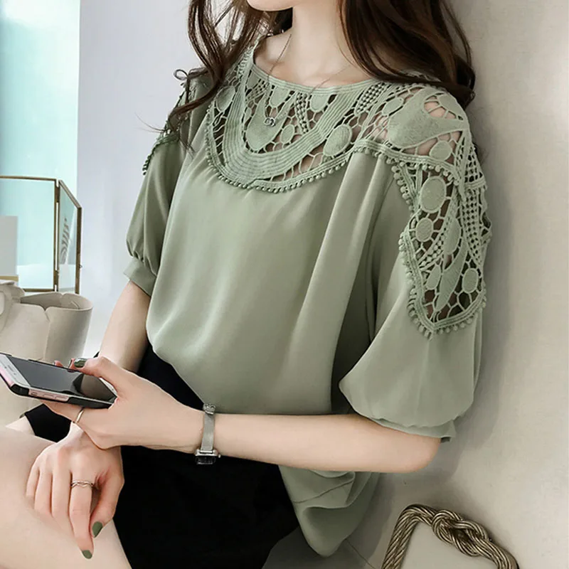 Plus Size 3XL 4XL Women Tops and Blouses Summer 2018 Short Sleeve Hollow Chiffon Blouse Shirt Blusa Feminina Shirt Women A240
Plus Size 3XL 4XL Women Tops and Blouses Summer 2018 Short Sleeve Hollow Chiffon Blouse Shirt Blusa Feminina Shirt Women A240