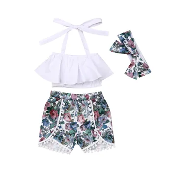 Off Shoulder 3PCS Baby Kids Girl Flower Tutu Dress Tops+Ball Taseel Shorts Pants Headband Summer Outfits Clothes
Off Shoulder 3PCS Baby Kids Girl Flower Tutu Dress Tops+Ball Taseel Shorts Pants Headband Summer Outfits Clothes