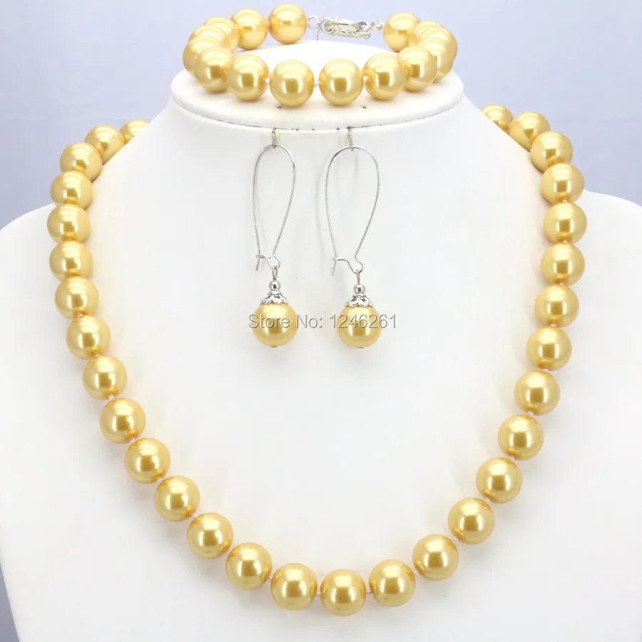 Christmas Gifts Women Girls 10mm Shining Yellow Glass Round Pearl Beads Necklace Bracelet Earrings Sets Jewelry Making Design
Christmas Gifts Women Girls 10mm Shining Yellow Glass Round Pearl Beads Necklace Bracelet Earrings Sets Jewelry Making Design