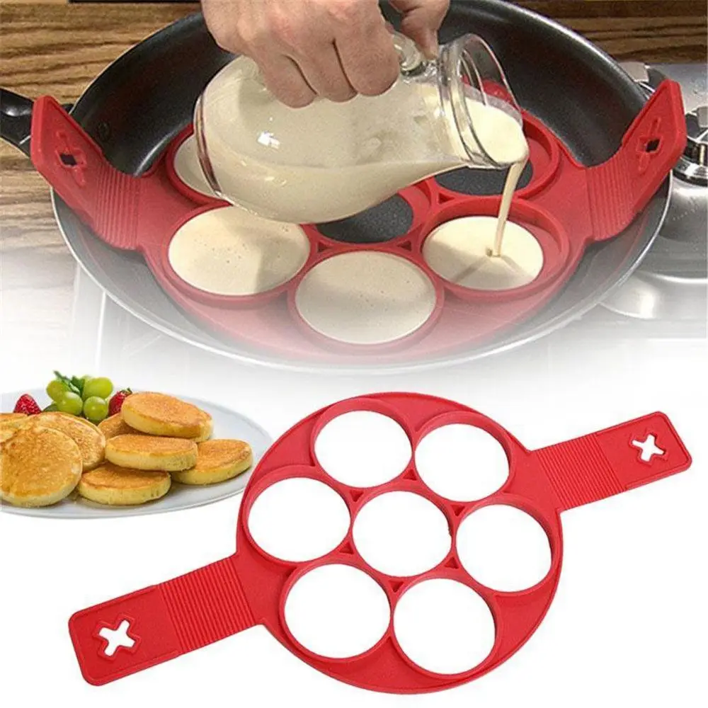 1PC 7 Holes Pancake Silicone Mold Circular Fried Eggs Forms Fantastic Non Stick Flippin Pancake Maker Perfect Eggs Cooking Tool
1PC 7 Holes Pancake Silicone Mold Circular Fried Eggs Forms Fantastic Non Stick Flippin Pancake Maker Perfect Eggs Cooking Tool
