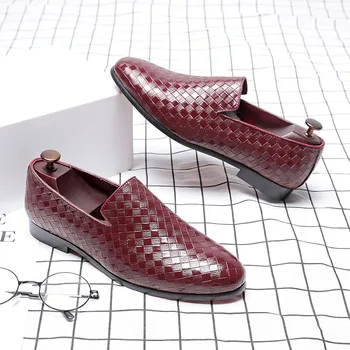 New Style Men Weave Leather Shoes Casual Loafers Slip On Mens Dress Shoes Business driving Shoes Big Size 38-48 1
New Style Men Weave Leather Shoes Casual Loafers Slip On Mens Dress Shoes Business driving Shoes Big Size 38-48 1