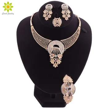 Fashion African Beads Crystal Jewelry Set Brand Dubai Gold Color Jewelry Sets Nigerian Wedding Bridal Necklace Earrings Set
Fashion African Beads Crystal Jewelry Set Brand Dubai Gold Color Jewelry Sets Nigerian Wedding Bridal Necklace Earrings Set