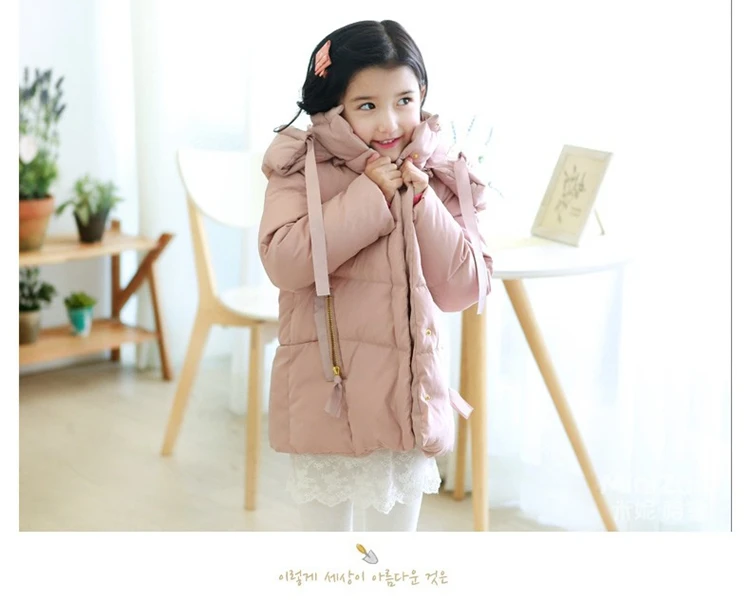 2018 Cold Winter Warm Thick Baby Child Girl Hoody Long Outerwear Pink Duck Down & Parkas Jacket & Coat For Girls 100-150 cm (5)