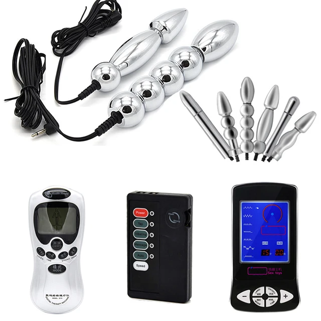 Plug de perles anales à choc électrique pour hommes et femmes, double électrode, métal, massage de la prostate, point G, UNIS issement du clitoris, jouets sexuels, 7.0 1