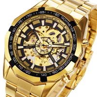 Winner Watch Men Skeleton Automatic Mechanical Watch Gold Skeleton Vintage Man Watch Mens FORSINING Watch Top Brand Luxury image