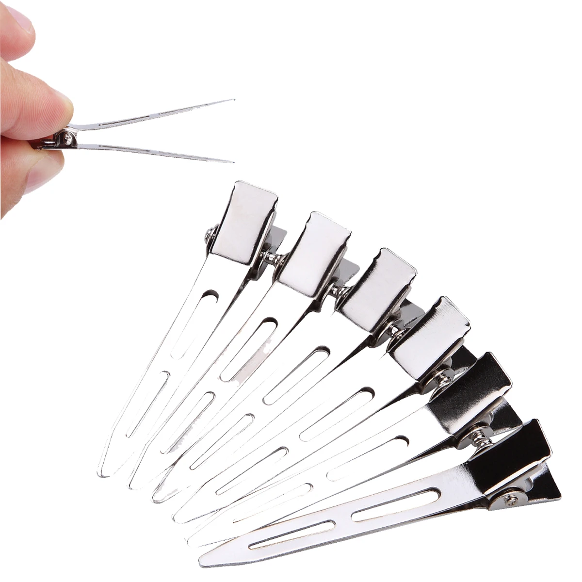 60Pcs/Pack Silver Single Prong Alligator Hair Clips Aluminum Hairdressing Barrettes Flat Hairpins Hair Styling Accessories Tools
60Pcs/Pack Silver Single Prong Alligator Hair Clips Aluminum Hairdressing Barrettes Flat Hairpins Hair Styling Accessories Tools