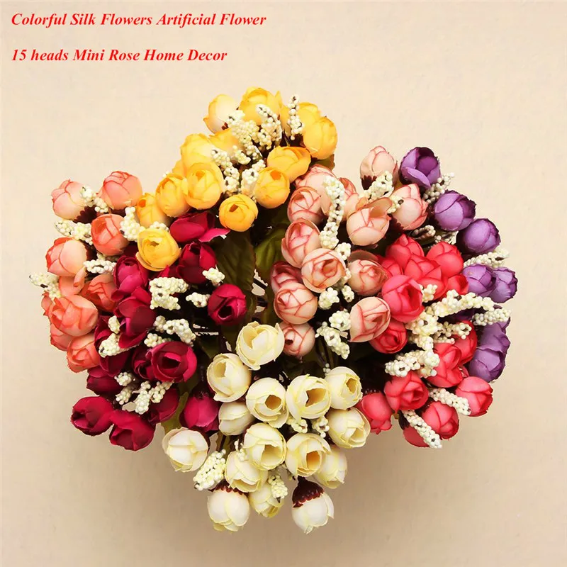 Hot Sale Colorful Silk Artificial Flowers High Quality 15 Heads Rose Bouquet Home Decor For Bride Wedding Decoration
Hot Sale Colorful Silk Artificial Flowers High Quality 15 Heads Rose Bouquet Home Decor For Bride Wedding Decoration