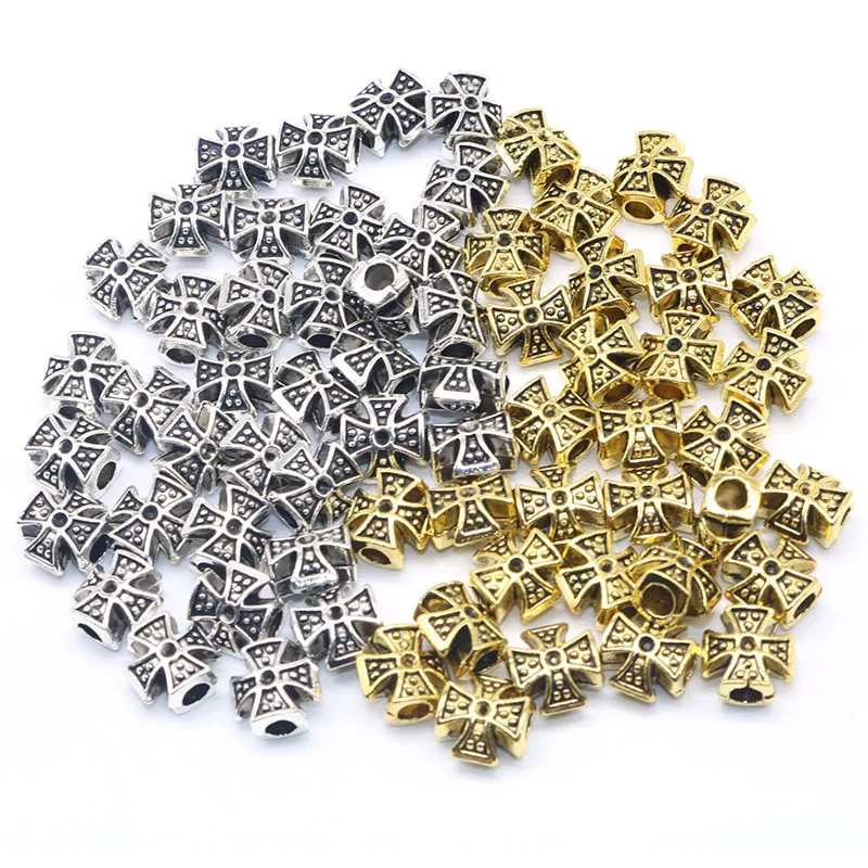 20pcs Silver Gold material Beads Cross Spacer Beads European Cross Beads big hole Handmade Fit For charm Jewelry Making
20pcs Silver Gold material Beads Cross Spacer Beads European Cross Beads big hole Handmade Fit For charm Jewelry Making