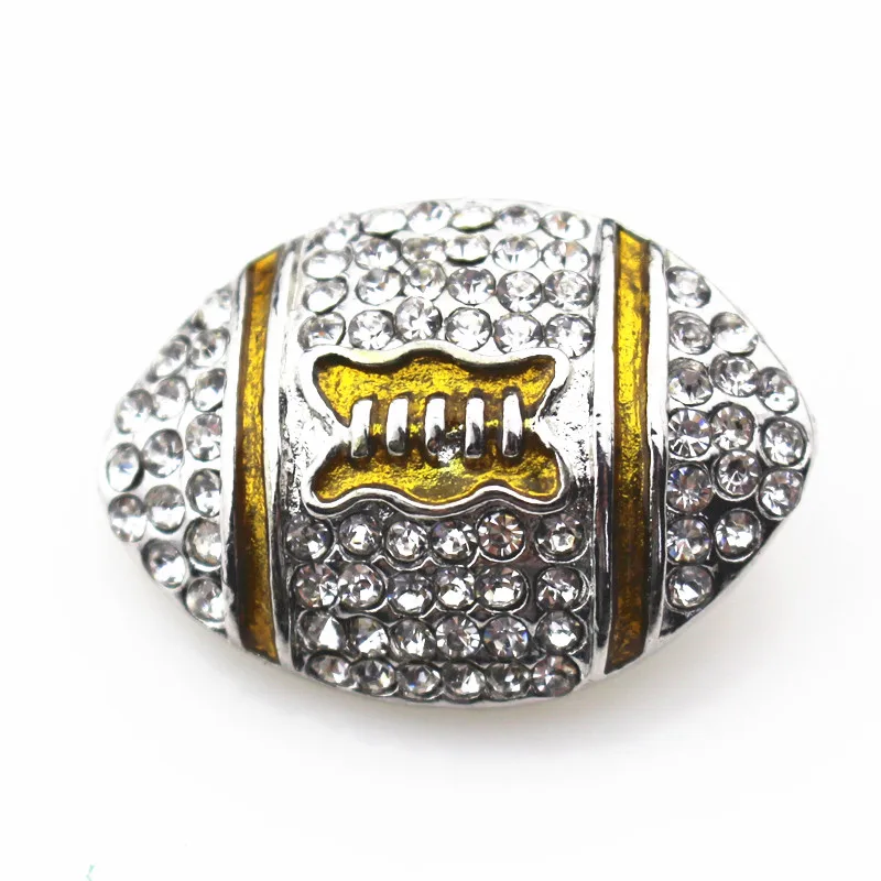 New 10pcs/lot Rhinestone Football Rugby Snap Buttons for 18mm Lock Snaps Bracelet&Bangles DIY Snap Pendants Jewelry Charms
New 10pcs/lot Rhinestone Football Rugby Snap Buttons for 18mm Lock Snaps Bracelet&Bangles DIY Snap Pendants Jewelry Charms