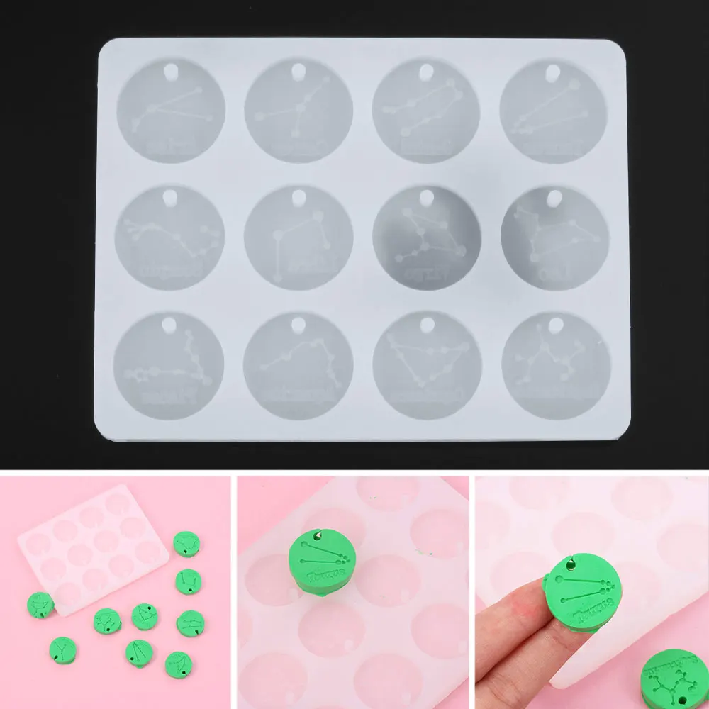 1PC Horoscope Pendant Silicone Mold DIY Epoxy Resin Round Charms Handmade Soap Jewelry Making Molds Constellations Baking Tool
1PC Horoscope Pendant Silicone Mold DIY Epoxy Resin Round Charms Handmade Soap Jewelry Making Molds Constellations Baking Tool
