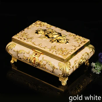 European Accents Gold Plating with White Epoxy Rose Flower Design Footed Metal Storage Trinket Jewelry Box
European Accents Gold Plating with White Epoxy Rose Flower Design Footed Metal Storage Trinket Jewelry Box