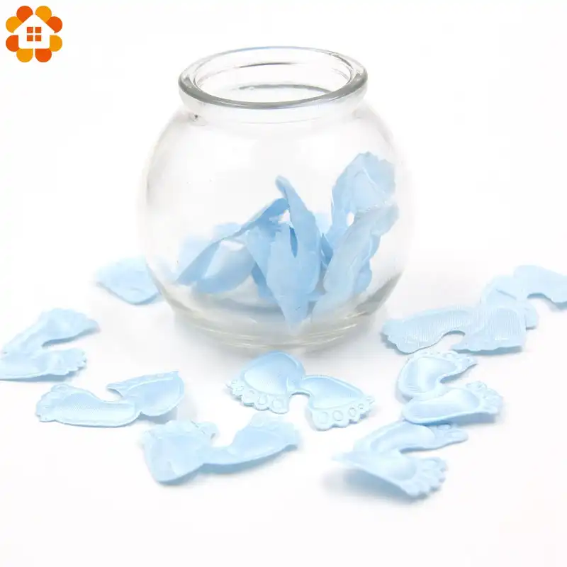 100 قطعة الوحدة Diy بها بنفسك الوردي والأزرق النثار لطيف قدم الطفل النثار للمنزل الاطفال عيد ميلاد حلية لتزيين طاولات استحمام الطفل لوازم Gooum