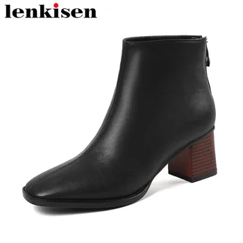 Lenkisen 2018 plus size genuine leather square med heels solid square toe luxury chelsea boots hot sale women ankle boots L03
Lenkisen 2018 plus size genuine leather square med heels solid square toe luxury chelsea boots hot sale women ankle boots L03