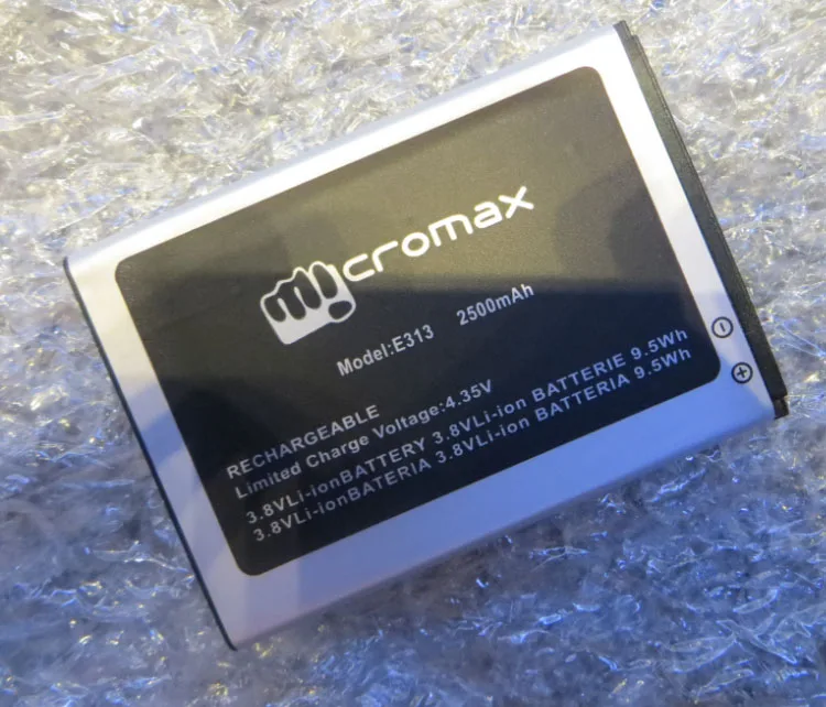 3.8V batteries Rechargeable Li-ion Li-polymer Built-in lithium polymer battery for Micromax E313 2500mah | Электроника