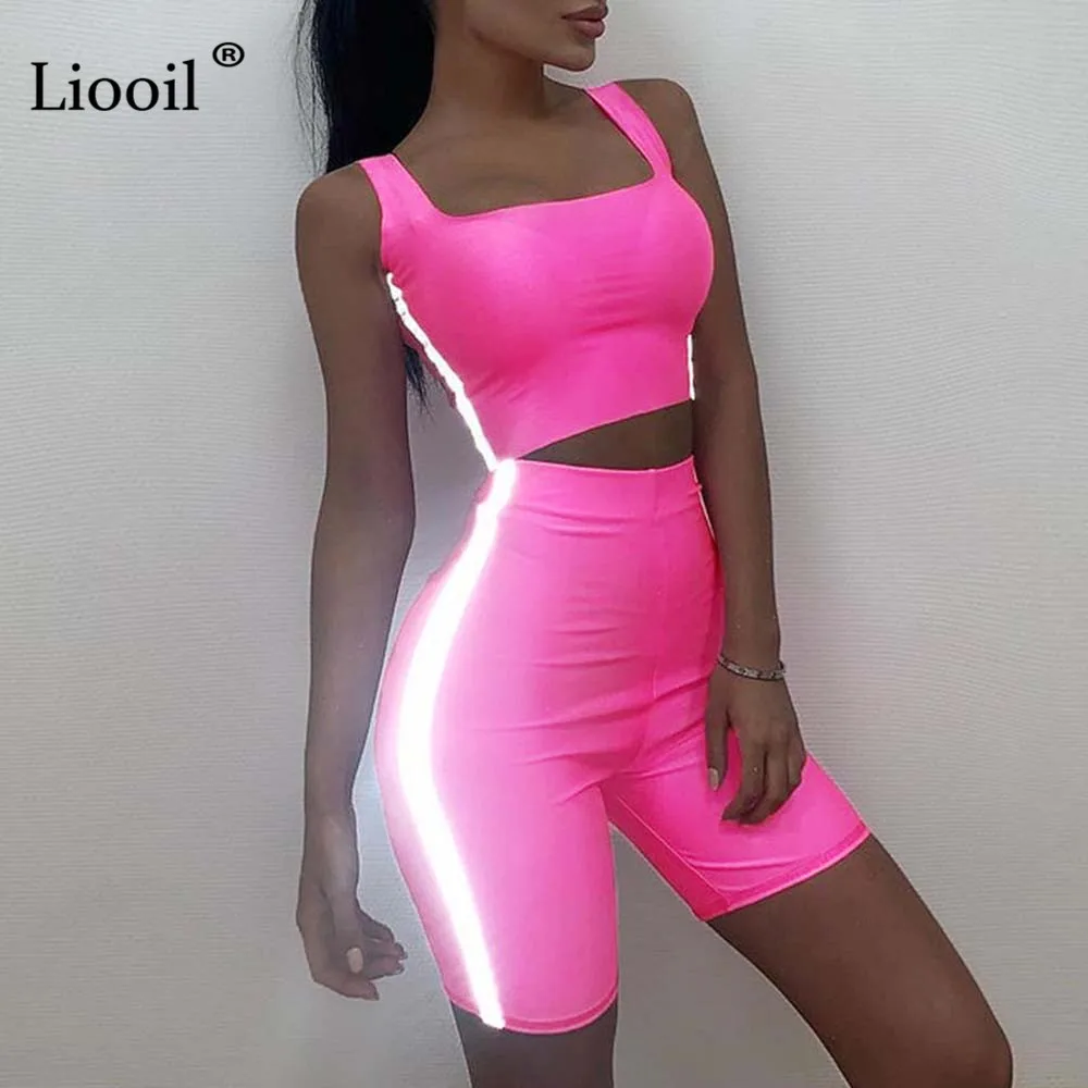 Liooil 2 Piece Set Women 2019 Top And Pant Neon Green Biker Shorts Sweatsuit Reflective Two Piece Outfits Tracksuit Matching Set
Liooil 2 Piece Set Women 2019 Top And Pant Neon Green Biker Shorts Sweatsuit Reflective Two Piece Outfits Tracksuit Matching Set