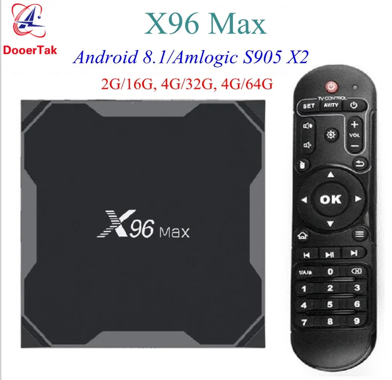 

X96 Max Smart TV Box Android 8.1 Amlogic S905 X2 4GB DDR4 64GB Max 2.4G/5G Dual WiFi USB3.0 BT4.2 Support 4K H.265 Media Player