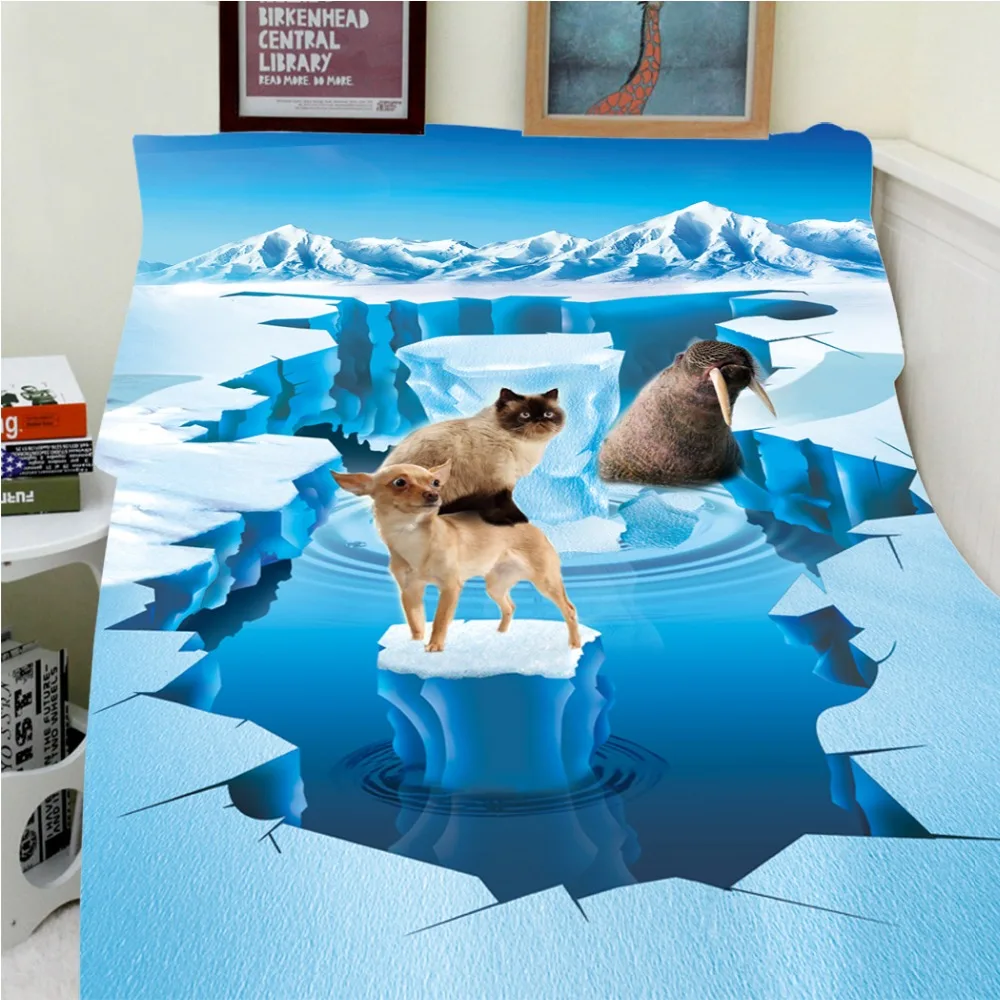Blankets Warmth Soft Plush Creative 3D Glaciers Cats Dogs Otter Sea Lio Sofa Bed Throw a Blanket Thick Thin Cobertor Plaid
Blankets Warmth Soft Plush Creative 3D Glaciers Cats Dogs Otter Sea Lio Sofa Bed Throw a Blanket Thick Thin Cobertor Plaid