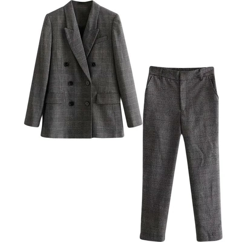 Set female plaid suit jacket high waist trousers two-piece 2019 autumn and winter new fashion retro casual women's clothing
Set female plaid suit jacket high waist trousers two-piece 2019 autumn and winter new fashion retro casual women's clothing
